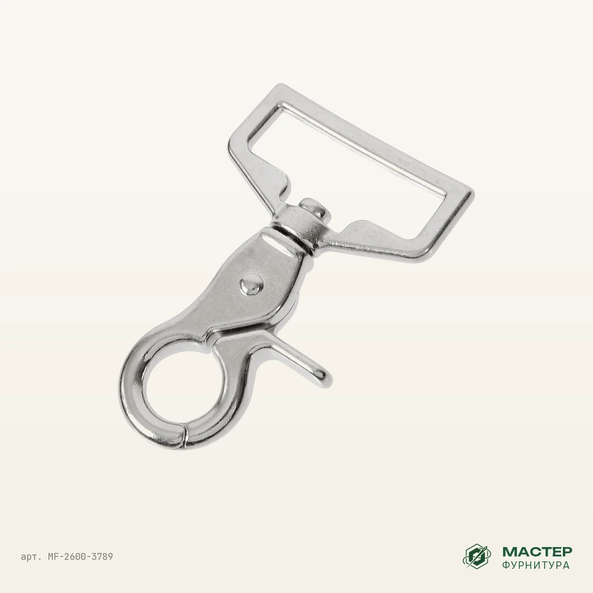 Карабин К 4812 32 мм никель роллинг: другой ракурс. Оптом от Мастер Фурнитура, арт. MF-2600-3789